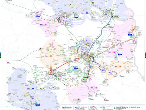 Plan du réseau Transvilles au 08/07/2024